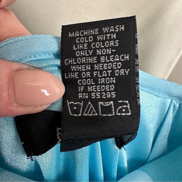 Express Vintage Y2K Chiffon Blue Floral Slip Dress Fairycore Asymmetrical Hem 8 - Picture 12 of 13